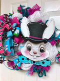 Alice Easter Bunny Front Door Wreath