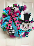 Alice Easter Bunny Front Door Wreath