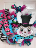 Alice Easter Bunny Front Door Wreath