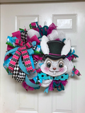 Alice Easter Bunny Front Door Wreath