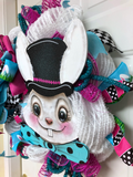 Alice Easter Bunny Front Door Wreath