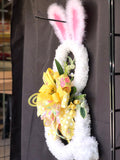 Bunny Door Hanger, Fluffy Easter Rabbit Hanger, Front Door Easter Wreath, Creative Designs by JL