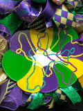 Mardi Gras King Cake XL Deco Mesh Wreath