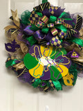 Mardi Gras King Cake Wreath, Mardi Gras Wreath, Saints Wreath