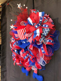 Patriotic Uncle Sam Wreath, Red White and Blue Wreath, Patriotic Wreath