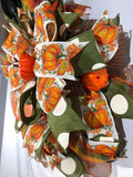 Fall Harvest Wreath with Hand Painted Pumpkin Sign