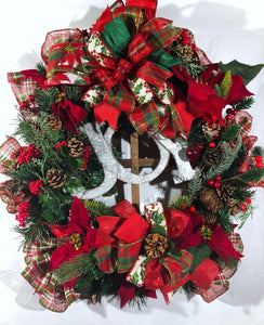 Rustic Christmas Wreath; Merry Christmas Wreath; Christmas Wreath; Joy Wreath; Winter Wreath; Evergreen Wreath