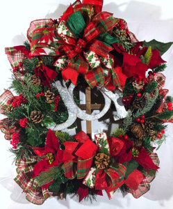 Rustic Christmas Wreath; Merry Christmas Wreath; Christmas Wreath; Joy Wreath