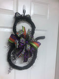 Black Cat Door Hanger, Halloween Door Hanger