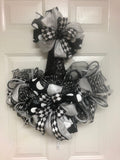 Black & White Halloween Witch Hat Door Front Hanger