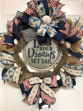 Sailing Wreath Decor, Sail Boat Wreath