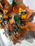 Rustic Fall Truck and Pumpkins Wreath, Wreath For Fall