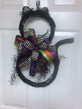 Black Cat Door Hanger, Halloween Door Hanger
