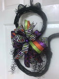 Black Cat Door Hanger, Halloween Door Hanger