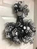 Black & White Halloween Witch Hat Door Front Hanger