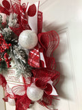 Merry Christmas Evergreen Ornament Wreath