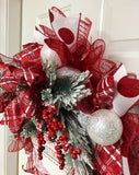 Merry Christmas Evergreen Ornament Wreath