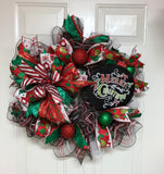 Traditional Red and Green Sparkle Christmas Wreath