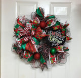 Traditional Red and Green Sparkle Christmas Wreath