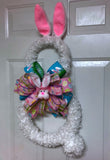 Pink Easter Rabbit Wreath, Jelly Bean Bunny Wreath, Bunny Wreath, Easter Wreath, Fluffy Bunny.