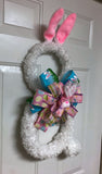 Pink Easter Rabbit Wreath, Jelly Bean Bunny Wreath, Bunny Wreath, Easter Wreath, Fluffy Bunny.