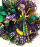 Mardi Gras LX Deco Mesh Wreath