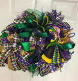 Mardi Gras LX Deco Mesh Wreath