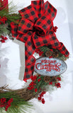 Rustic Deer Wreath, Wreath for Front Door, Farmhouse Christmas Wreath