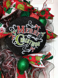 Traditional Red and Green Sparkle Christmas Wreath