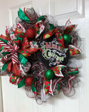 Traditional Red and Green Sparkle Christmas Wreath