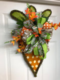 Spring Carrot Door Hanger with XL Bow