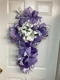 Purple And Lavender Cross Wreath