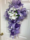 Purple And Lavender Cross Wreath