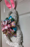 Pink Easter Rabbit Wreath, Jelly Bean Bunny Wreath, Bunny Wreath, Easter Wreath, Fluffy Bunny.