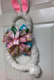 Pink Easter Rabbit Wreath, Jelly Bean Bunny Wreath, Bunny Wreath, Easter Wreath, Fluffy Bunny.