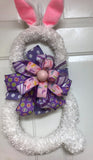 Purple Bunny Wreath, Easter Bunny Wreath, Bunny Door Hanger, Bunny Decor, Spring Bunny