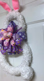 Purple Bunny Wreath, Easter Bunny Wreath, Bunny Door Hanger, Bunny Decor, Spring Bunny