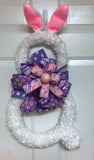 Purple Bunny Wreath, Easter Bunny Wreath, Bunny Door Hanger, Bunny Decor, Spring Bunny