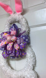 Purple Bunny Wreath, Easter Bunny Wreath, Bunny Door Hanger, Bunny Decor, Spring Bunny