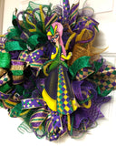 Mardi Gras LX Deco Mesh Wreath