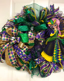 Mardi Gras LX Deco Mesh Wreath