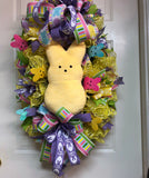 Spring Easter Peep Rabbit Door Swag