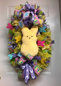 Spring Easter Peep Rabbit Door Swag