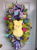 Spring Easter Peep Rabbit Door Swag