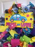 70’s VW Beetle Nostalgic Wreath, Peace and Love Wreath, 70s Wreath, Creative Designs by JL