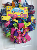 70’s VW Beetle Nostalgic Wreath, Peace and Love Wreath, 70s Wreath, Creative Designs by JL