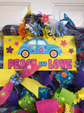 70’s VW Beetle Nostalgic Wreath, Peace and Love Wreath, 70s Wreath, Creative Designs by JL