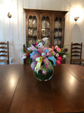 Easter Bunny Tulip Arrangement, Easter Table Arrangement, Creative Designs by JL.