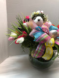 Easter Bunny Tulip Arrangement, Easter Table Arrangement, Creative Designs by JL.