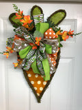 Spring Carrot Door Hanger with XL Bow